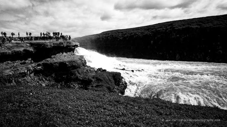 Gullfoss popular waterfalls found in the Hvítá river canyon in Southwest Iceland