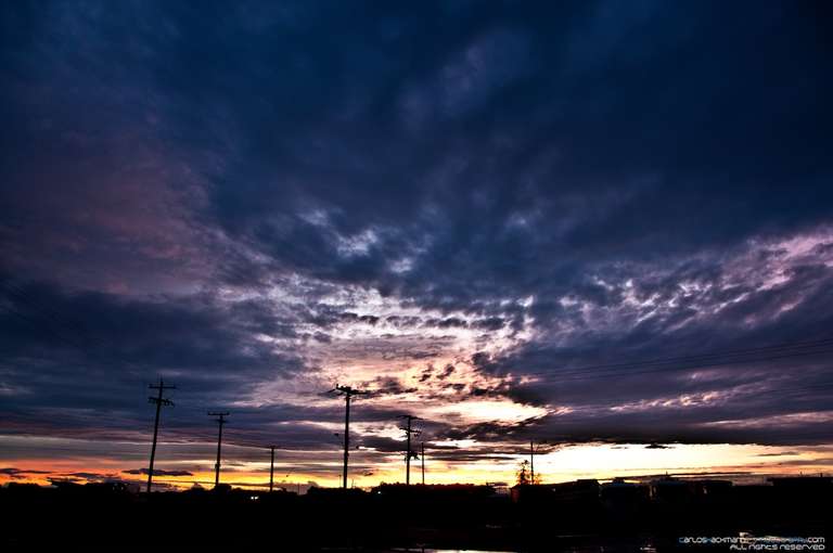 colorful cloudy sky on sunset with purple color