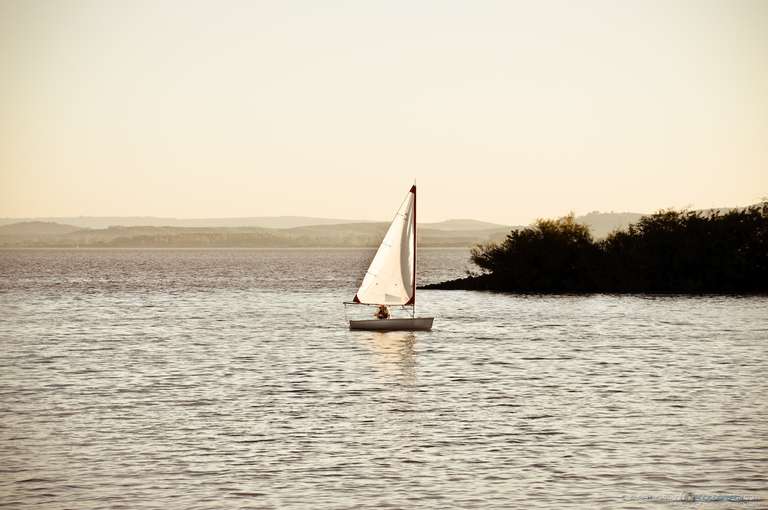 sail boat at river