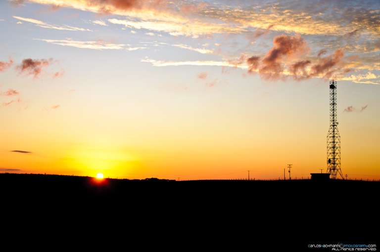 Sunset at road