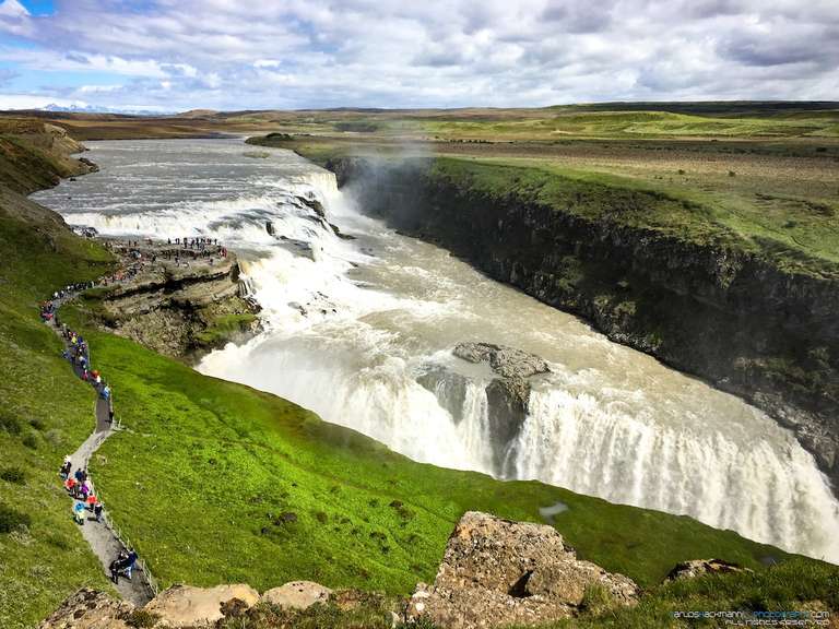 popular waterfalls found in the Hvítá river canyon in Southwest Iceland