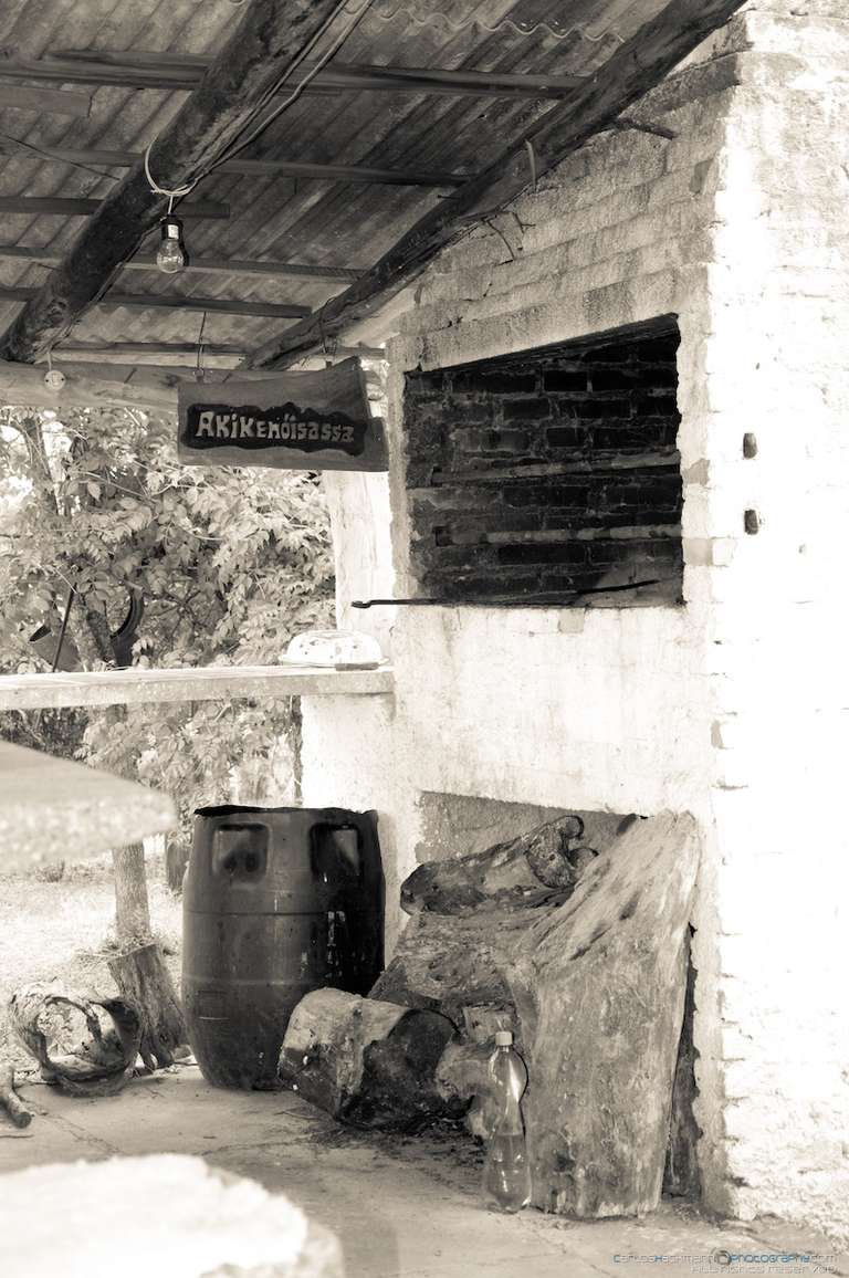 Countryside barbecue made of bricks on a farm