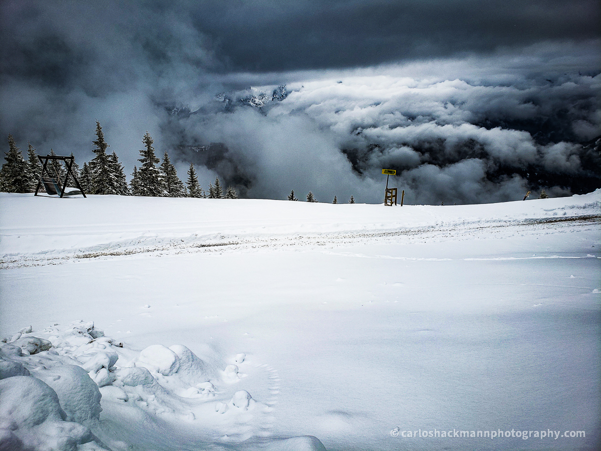 snow landscape in the top of a Germany south mountain